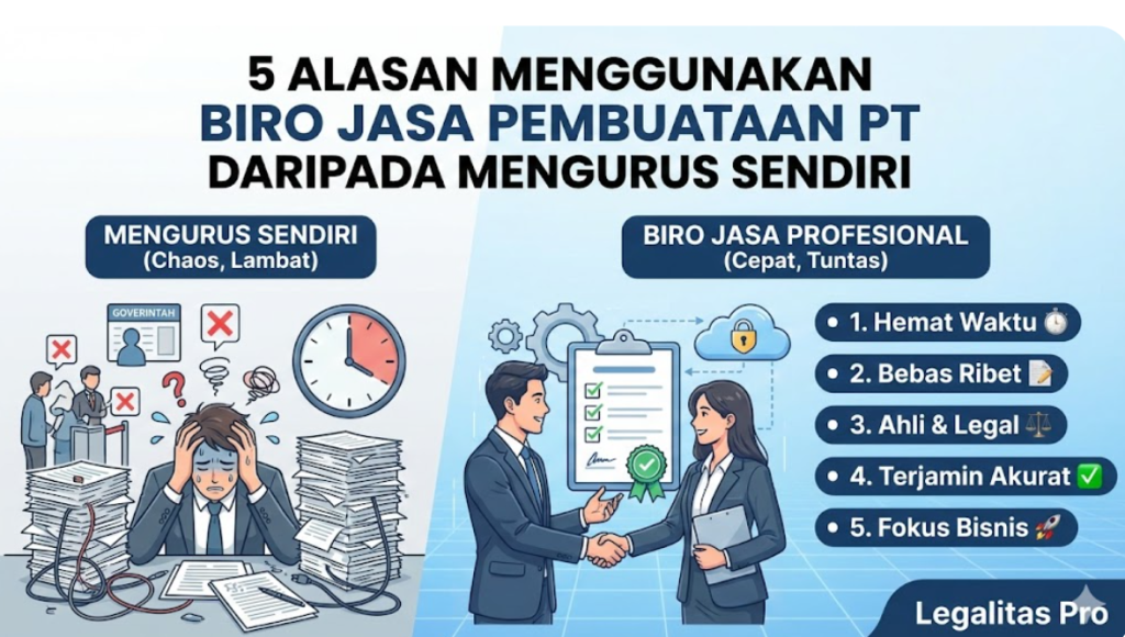 5 Alasan Menggunakan Biro Jasa Pembuatan PT Daripada Mengurus Sendiri